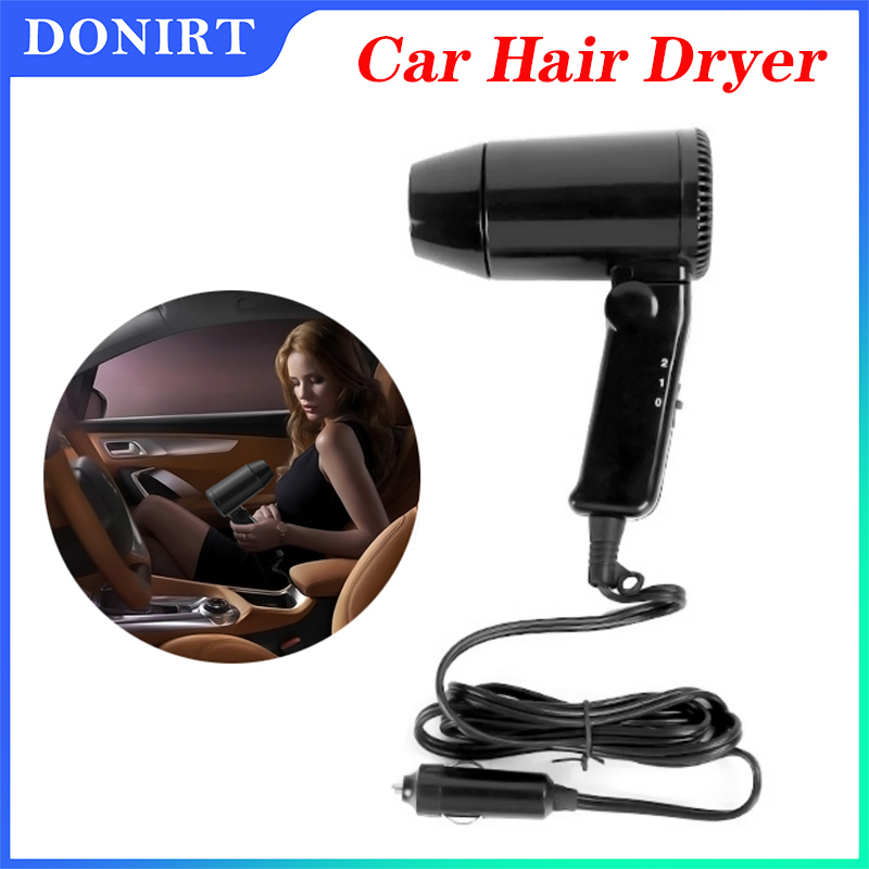Dryer Car Blower - แบบพกพา 12V เครื่องเป่าผมรถยนต์ร้อนเย็นพับเครื่องเป่าลมหน้าต่าง Defroster ปรับความเร็วเสียงต่ํา Universal