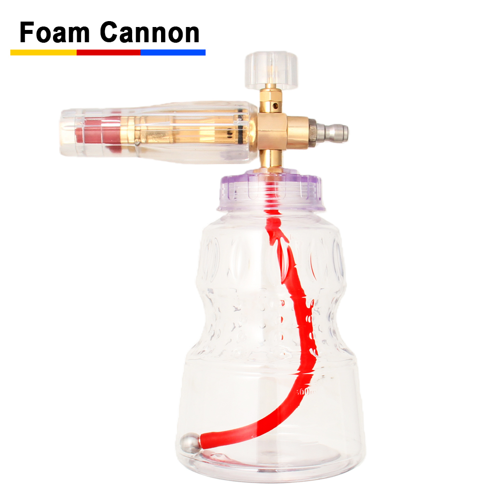 Foam Cannon Car Wash - ปืนฉีดโฟมอลูมิเนียมแบบมืออาชีพ 1/4 นิ้ว แบบเชื่อมต่อเร็ว พร้อมหัวฉีดโฟมและเครื่องกำเนิดโฟมสำหรับระบบล้างรถแรงดันสูง