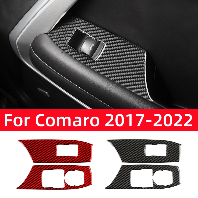 Interior Detailing Kit - สำหรับเชฟโรเลต คามาโร 2017-2022 อุปกรณ์ตกแต่งภายในรถยนต์ คาร์บอนไฟเบอร์ แผงควบคุมการยกกระจกหน้าต่าง