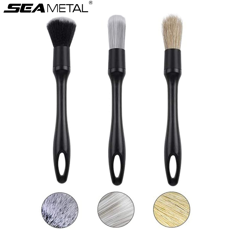 Interior Detailing Kit - SEAMETAL 3pcs เครื่องปรับอากาศรถยนต์ Vent แปรงทําความสะอาดรอยแยกกวาดฝุ่น Duster