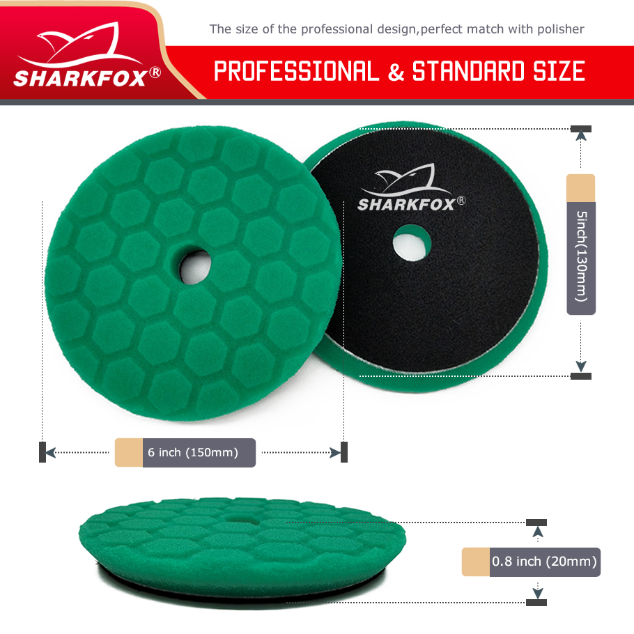 Sharkfox ฟองน้ำขัดเงารถยนต์5ชิ - Polish Pad Set Buffer บทวิจารณ์และราคา
