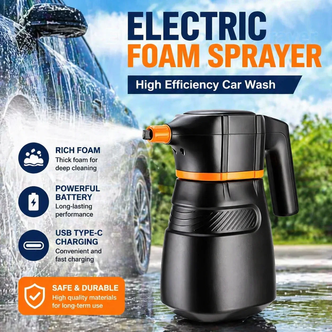 เครื่องฉีดโฟมไฟฟ้าสำหรับล้างรถ - Foam Cannon Car Wash บทวิจารณ์และราคา