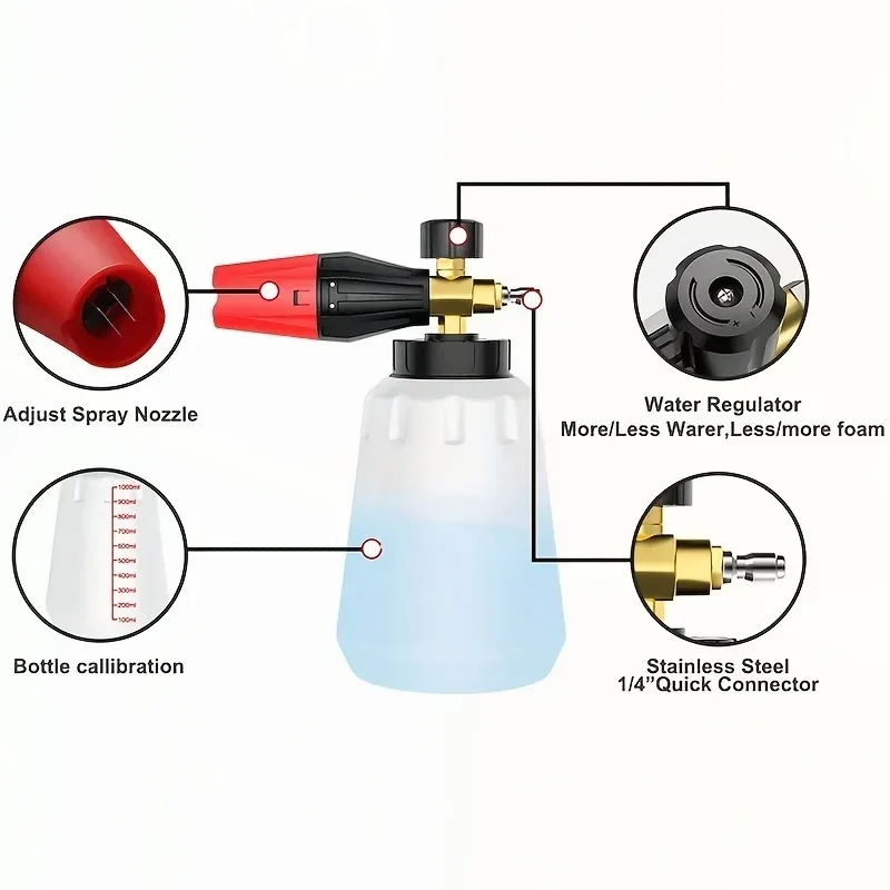 ปืนฉีดโฟมแรงดันสูง PA ปรับระดั - Pressure Washer Foam Gun บทวิจารณ์และราคา
