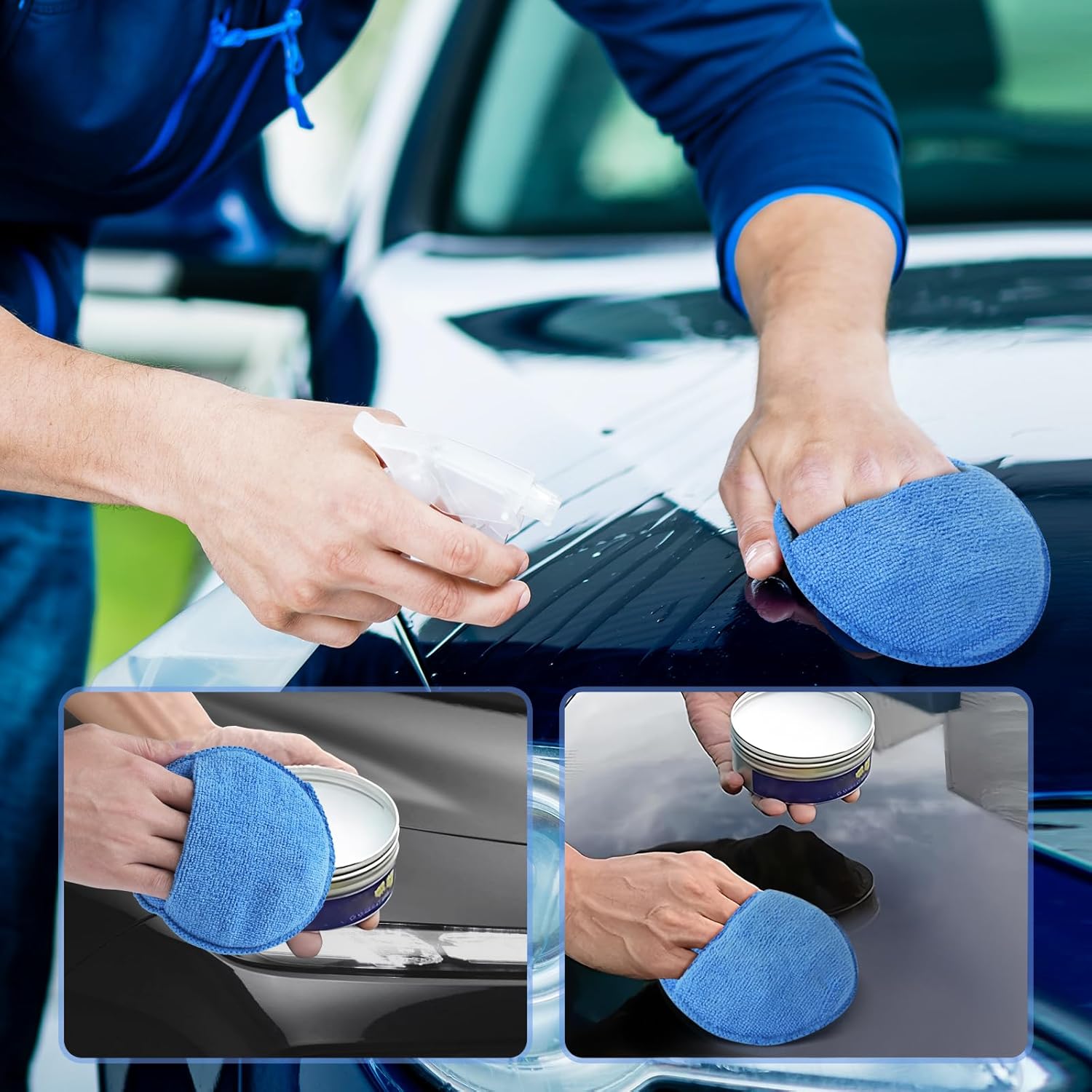 ฟองน้ำทำความสะอาดรถยนต์ แปรงขั - Wax Applicator Pad บทวิจารณ์และราคา